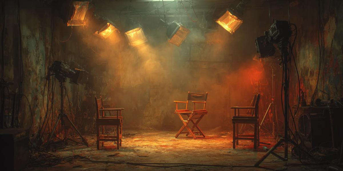 Старая кинокамера, бобина с кинопленкой и мягкий свет софитов в киностудии - обложка статьи