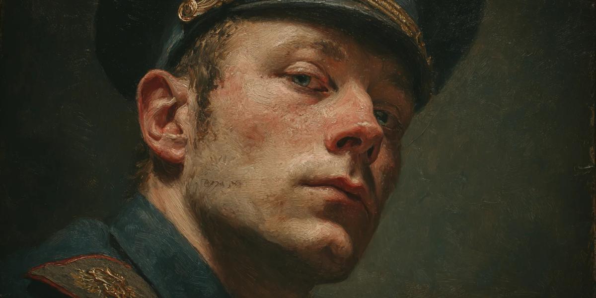 Сдержанный портрет мужчины в форме на нейтральном фоне - обложка статьи про идеи подарков