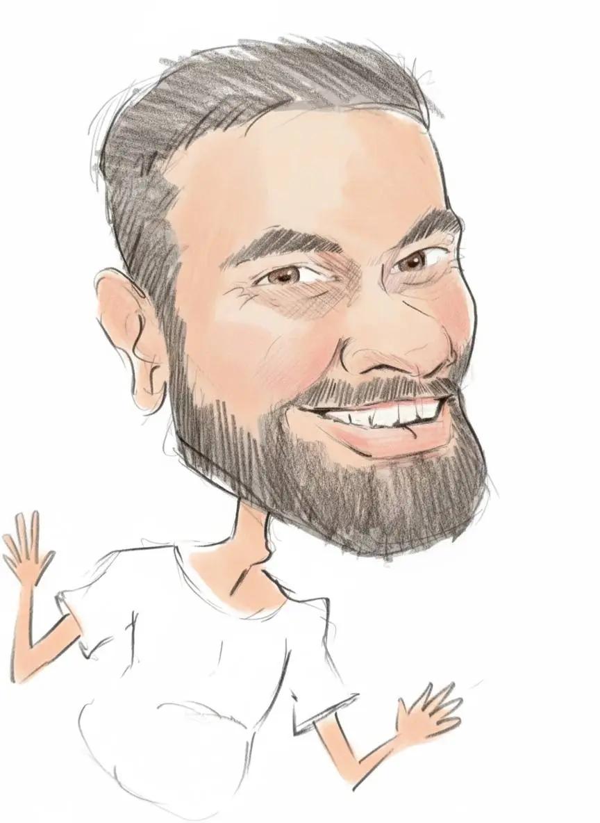Пример шаржа: улыбающийся мужчина