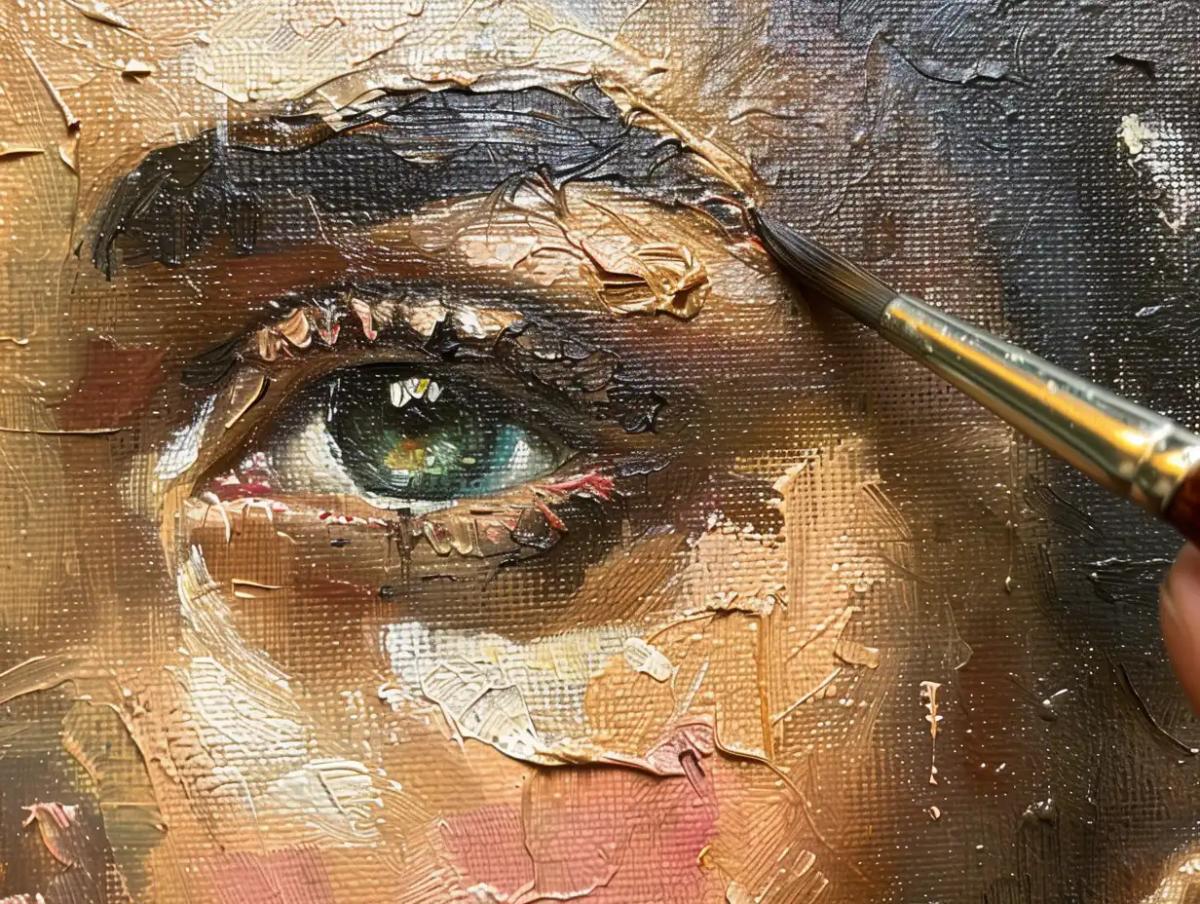 Работа маслом — фактурные мазки и мягкие полутени Работа маслом — крупный фрагмент фактуры